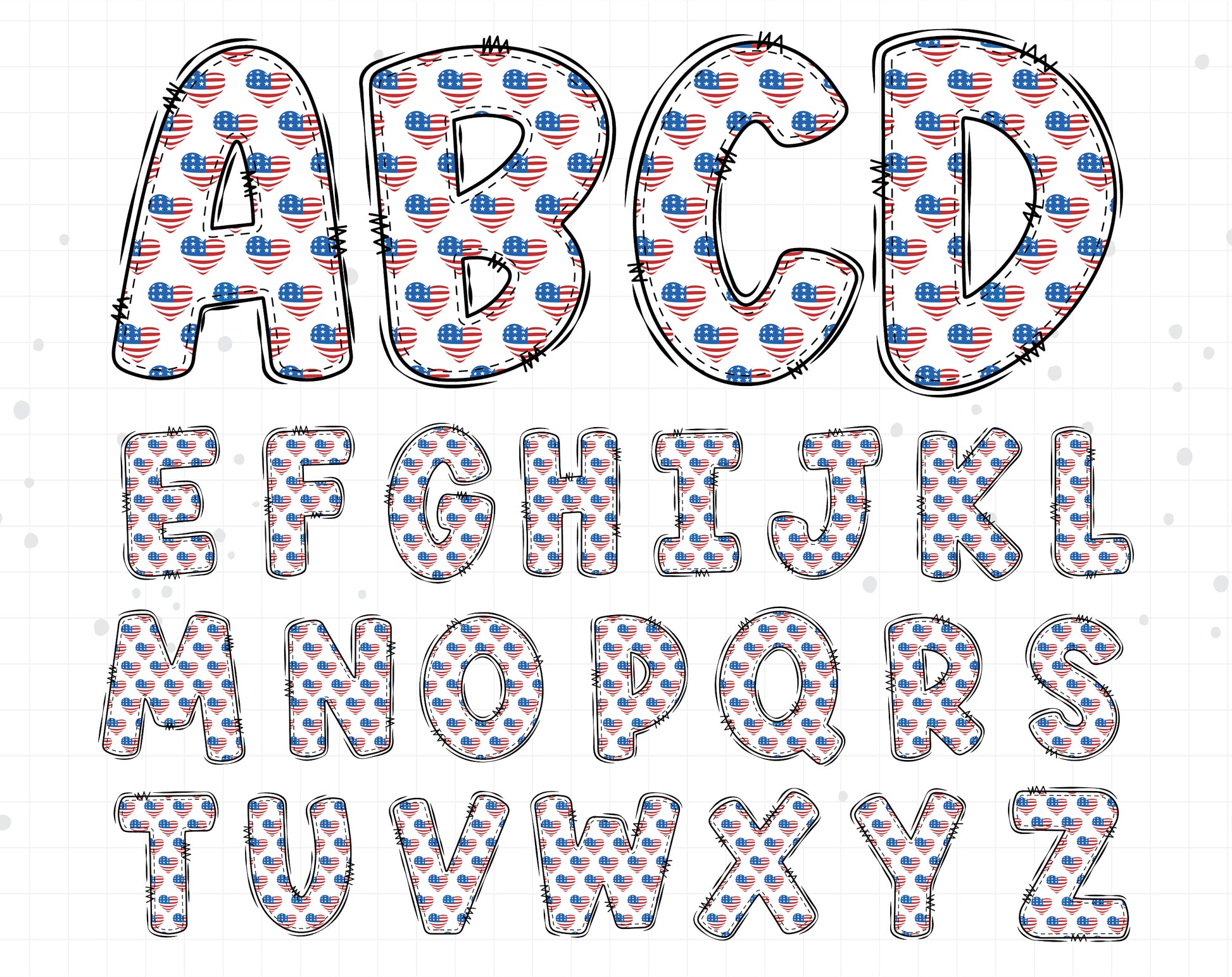 4th of july alphabet letters
