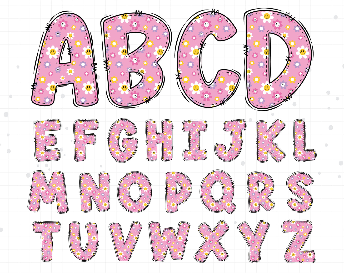 daisy smiley face letters