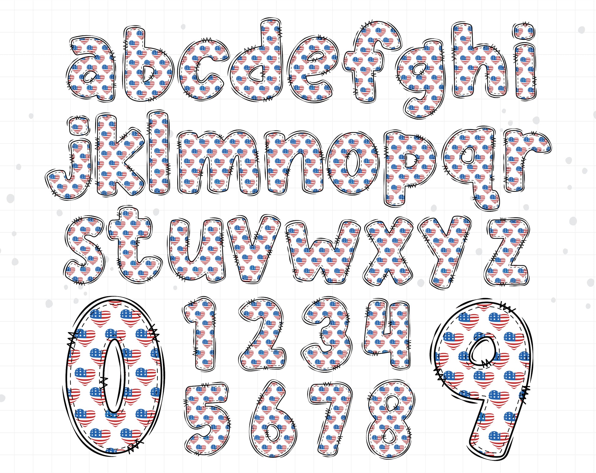 4th of july alphabet letters
