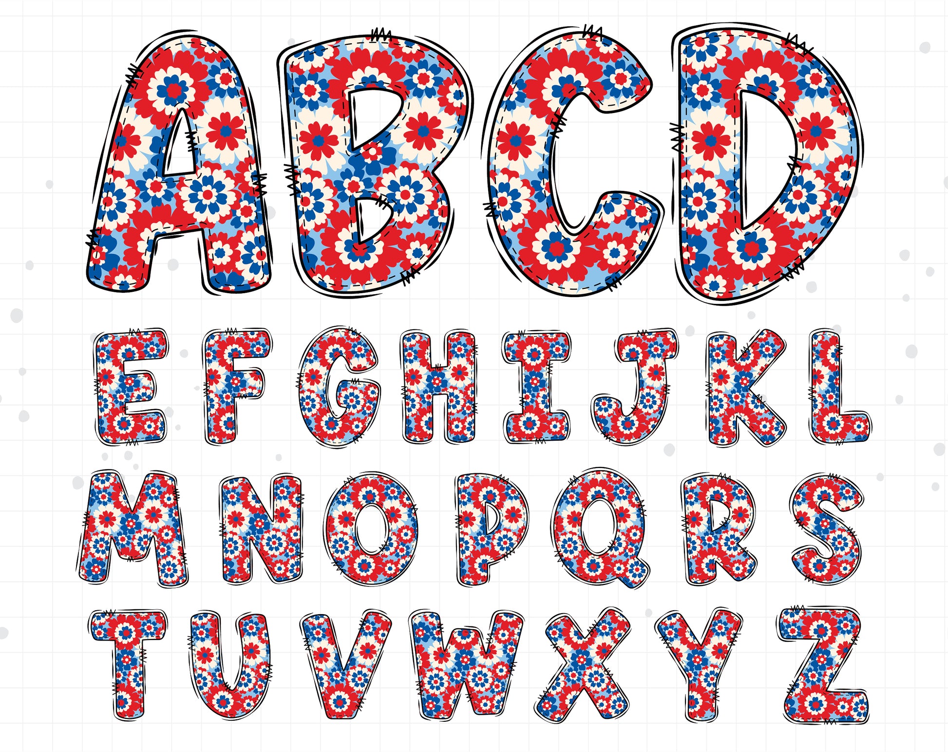 4th of July Alphabet Letters