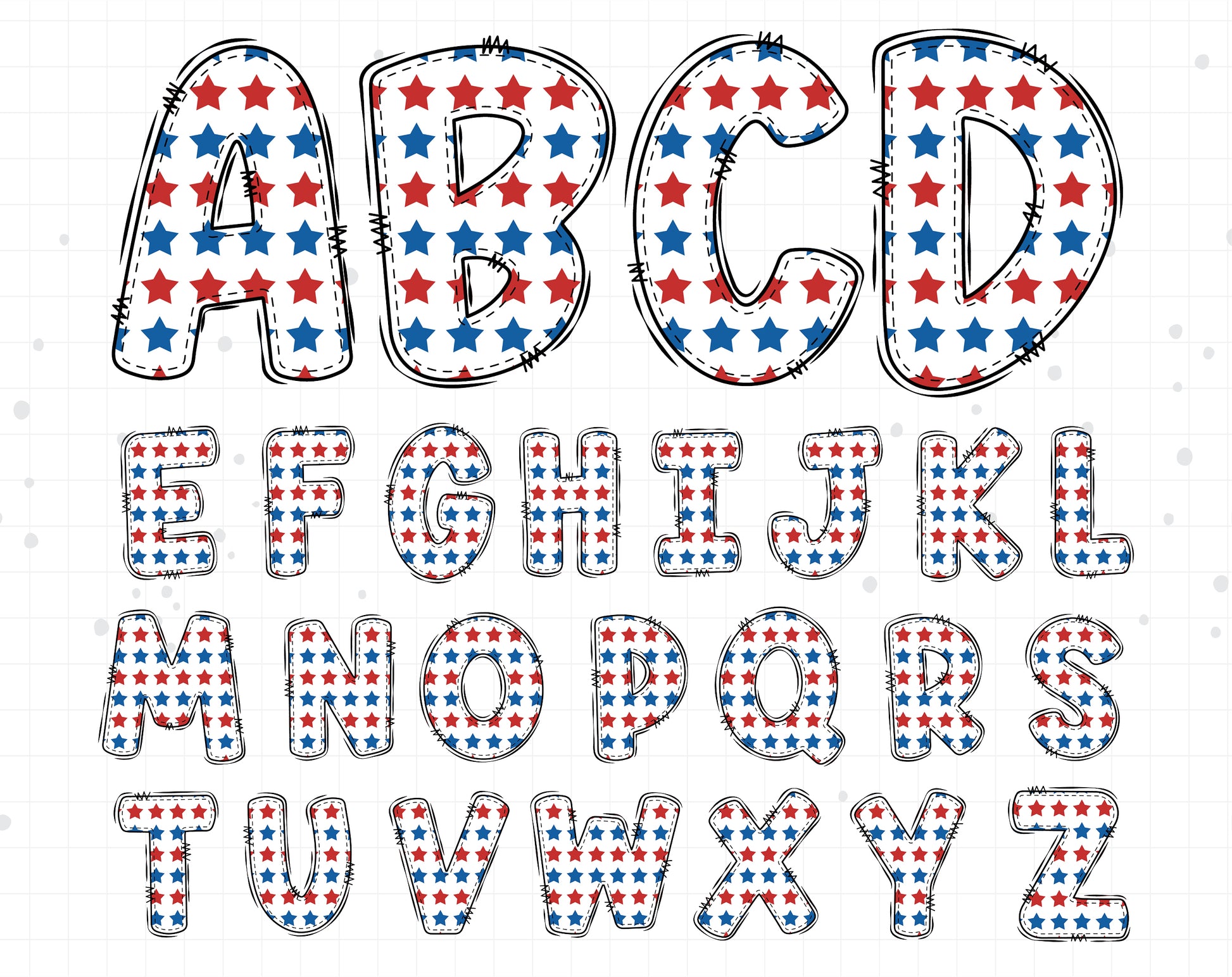 4th of july alphabet letters