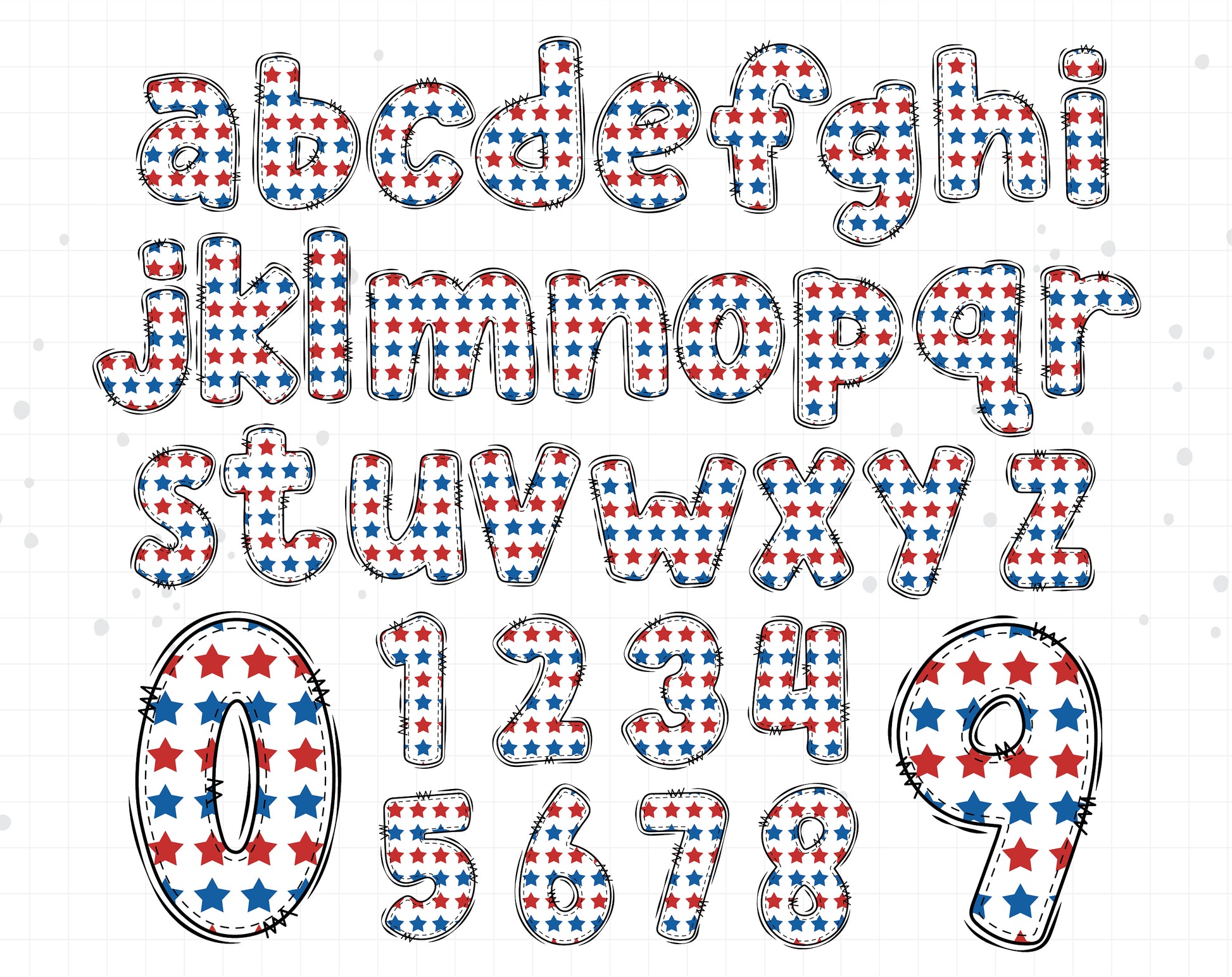 4th of july alphabet letters