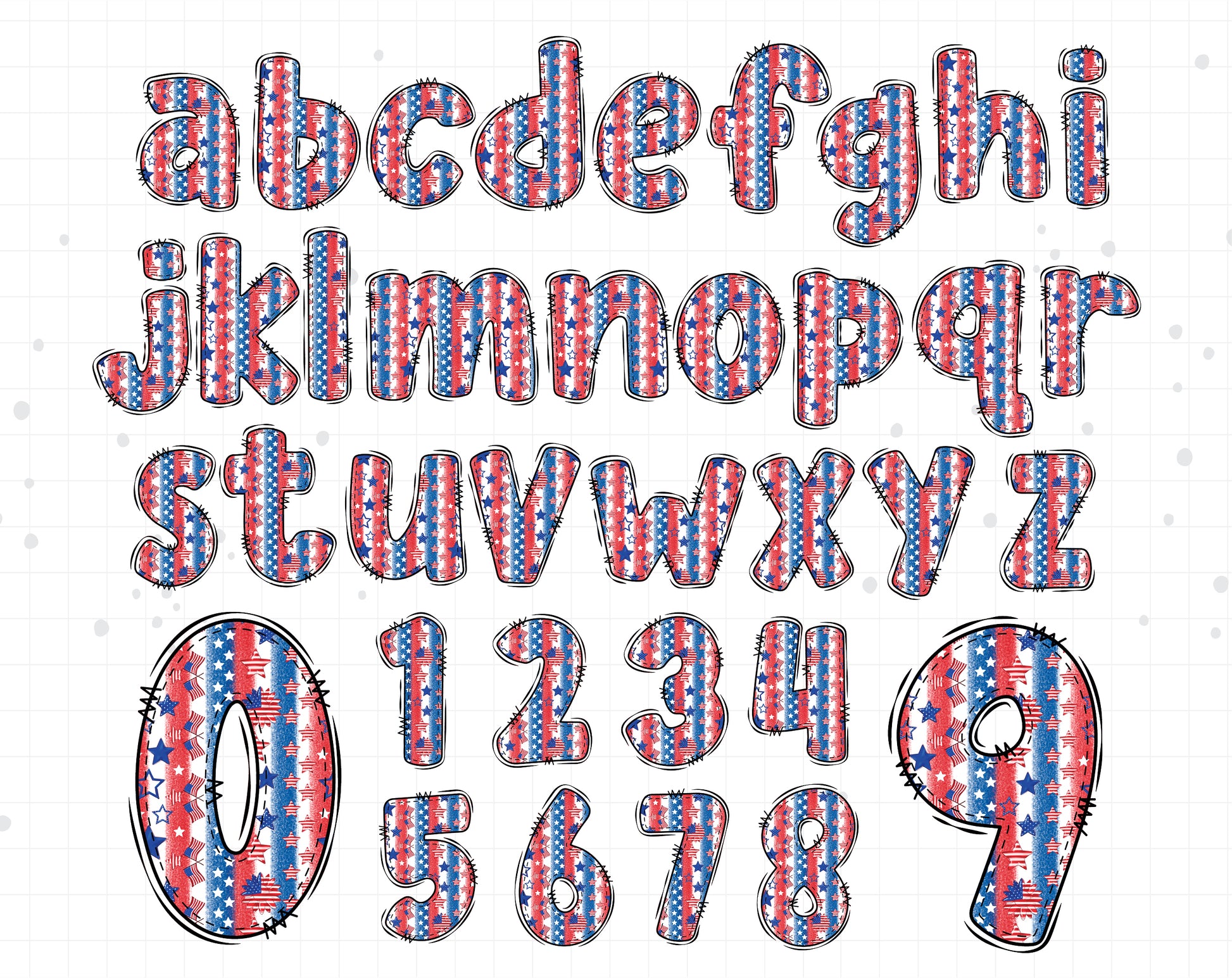 Star and Stripes ALphabet Letters