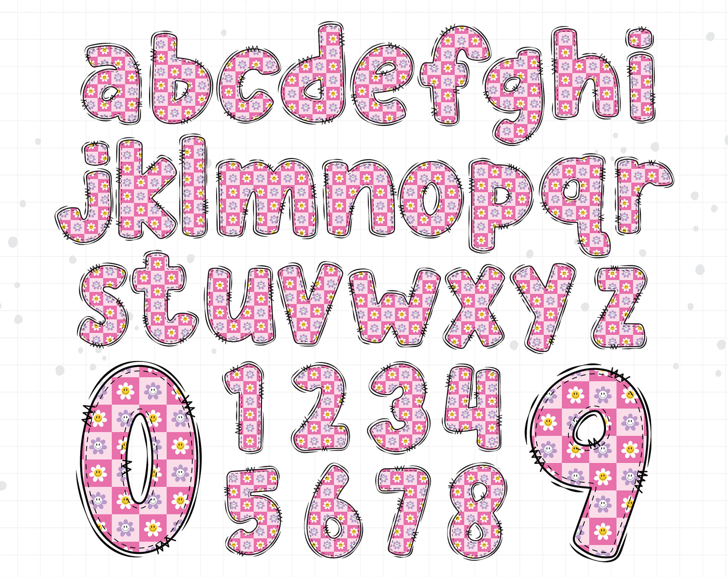 pink girl alphabet letters
