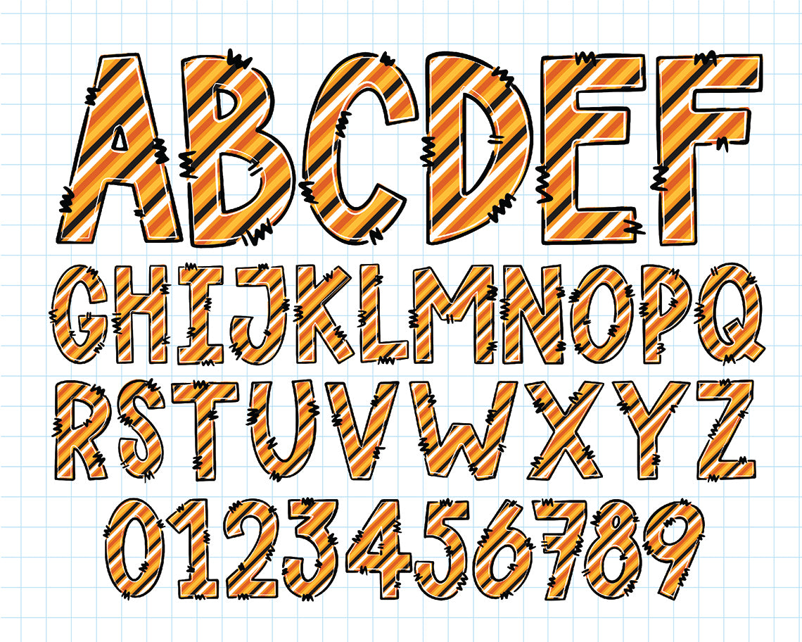 Halloween Candy Corn Alphabet Clipart