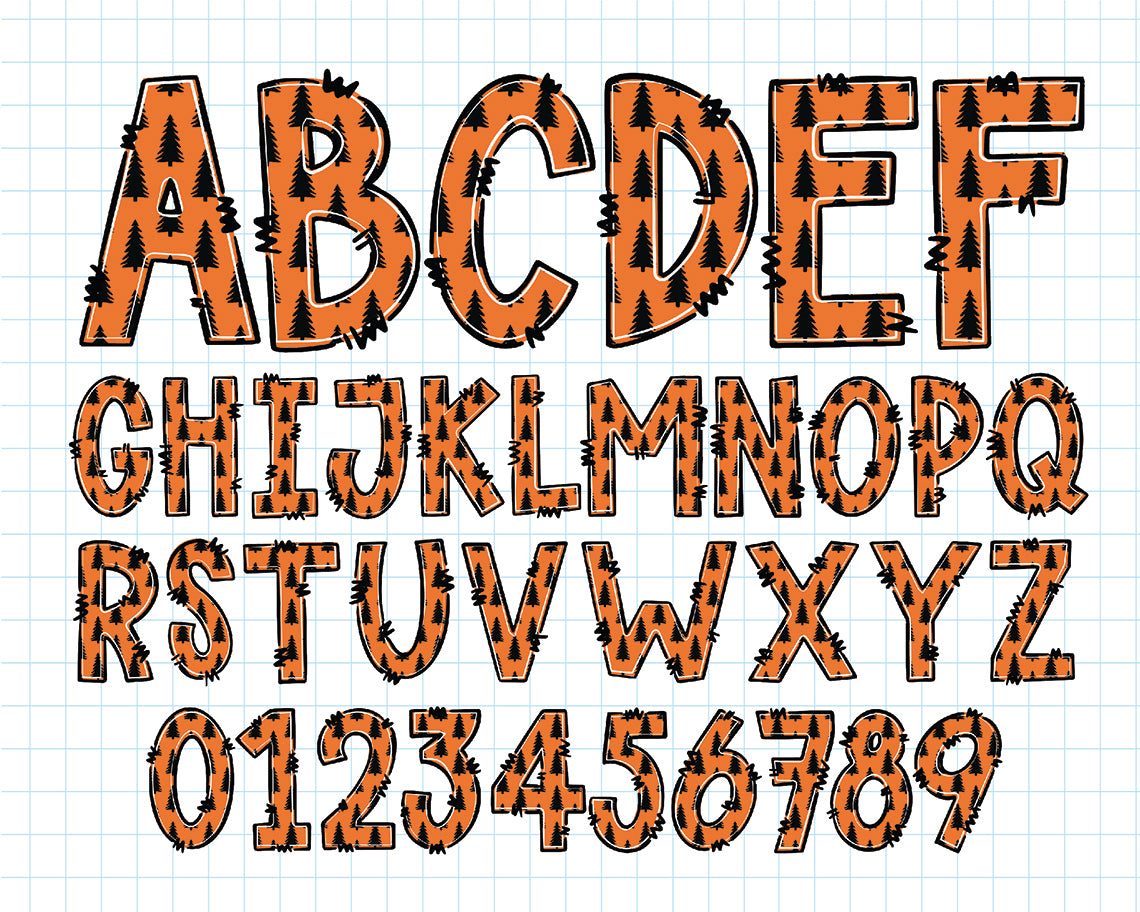 Halloween Forest Doodle Letters