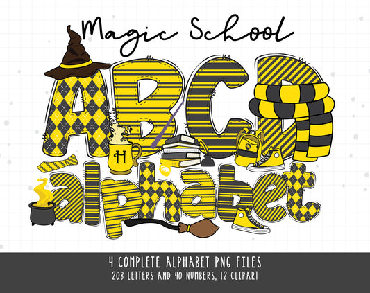 Hufflepuff theme Letters & numbers