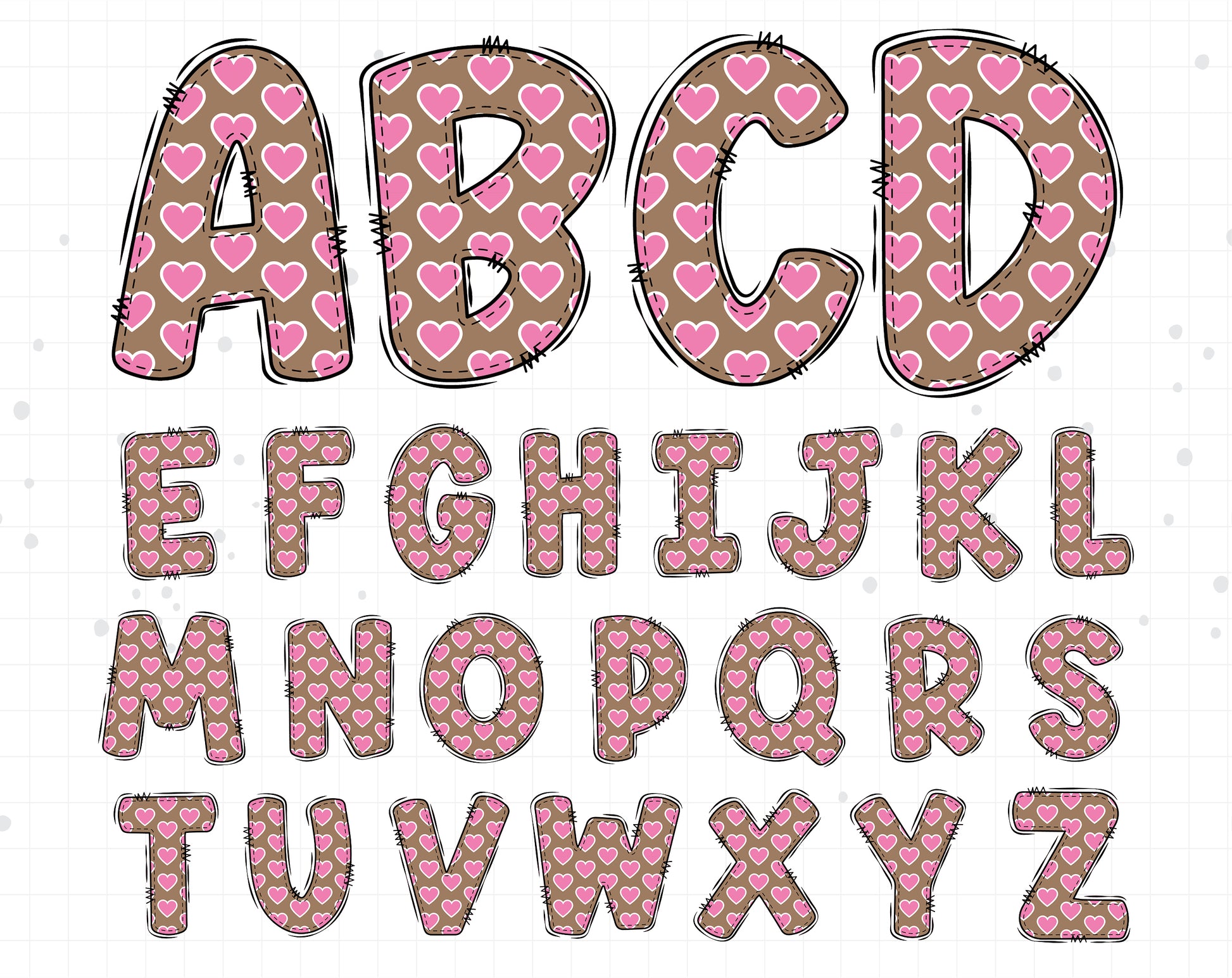 baby girl pink doodle letters