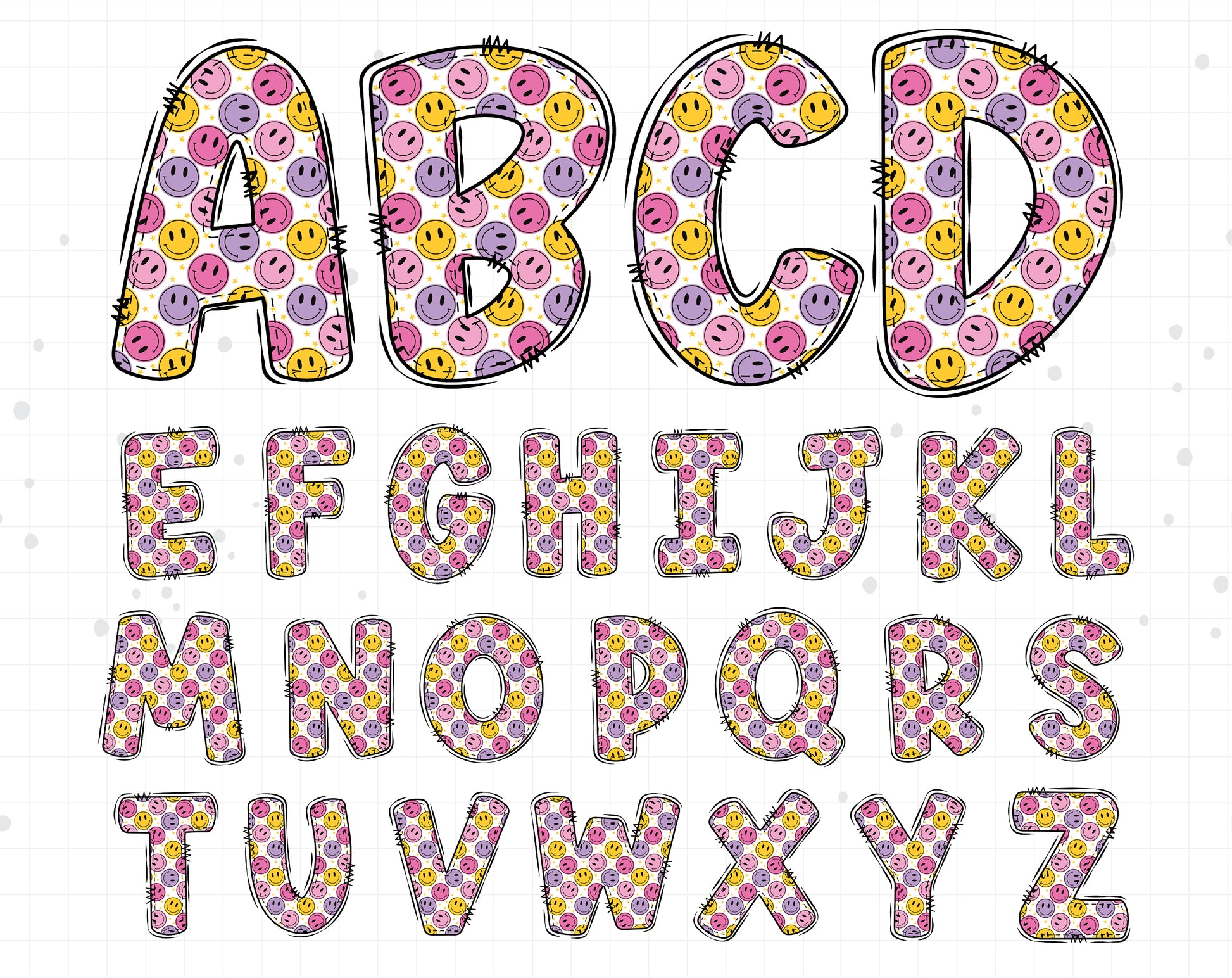 smiley alphabet letters