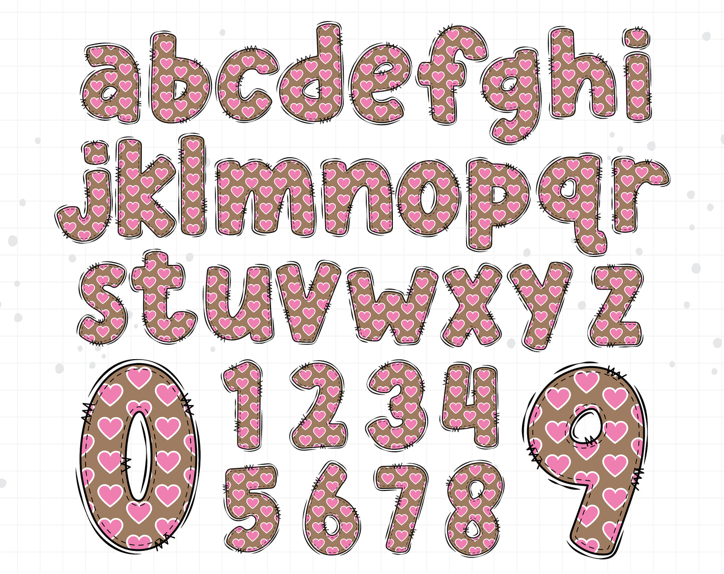 baby girl pink doodle letters