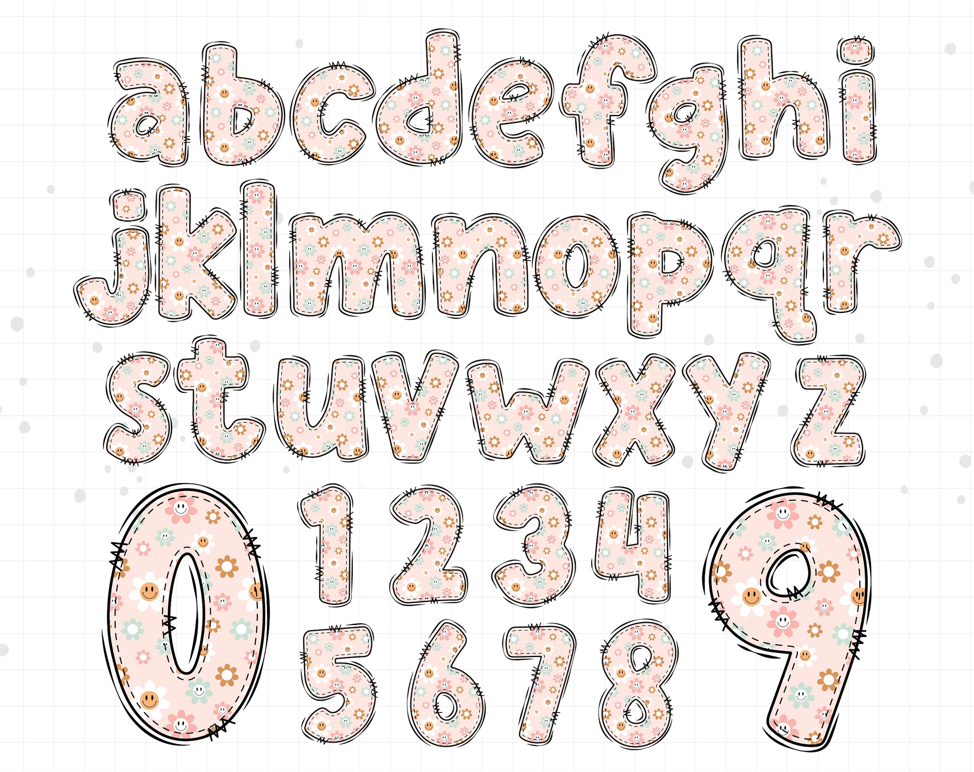 summer doodle letters png sublimation