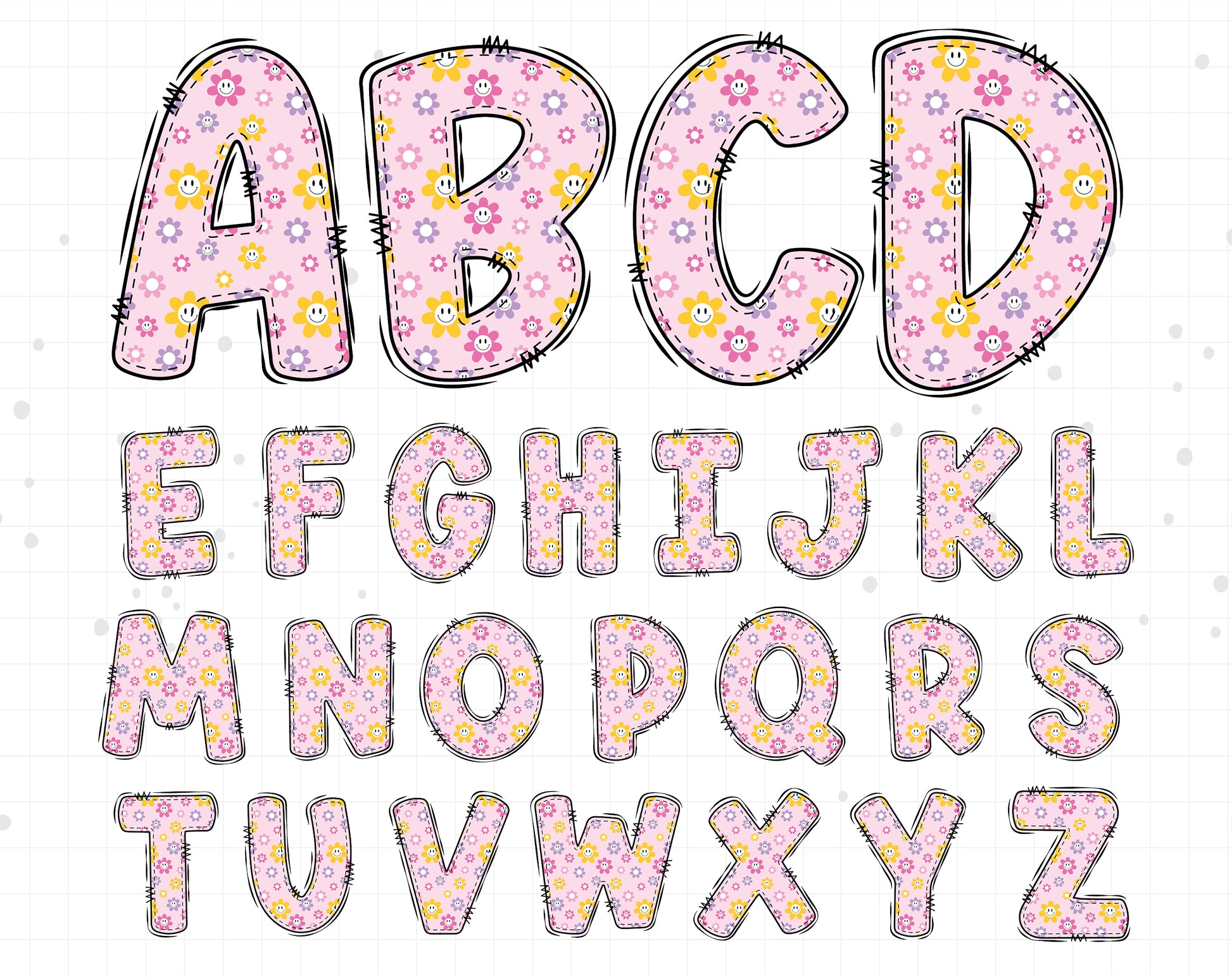 smiley alphabet letters