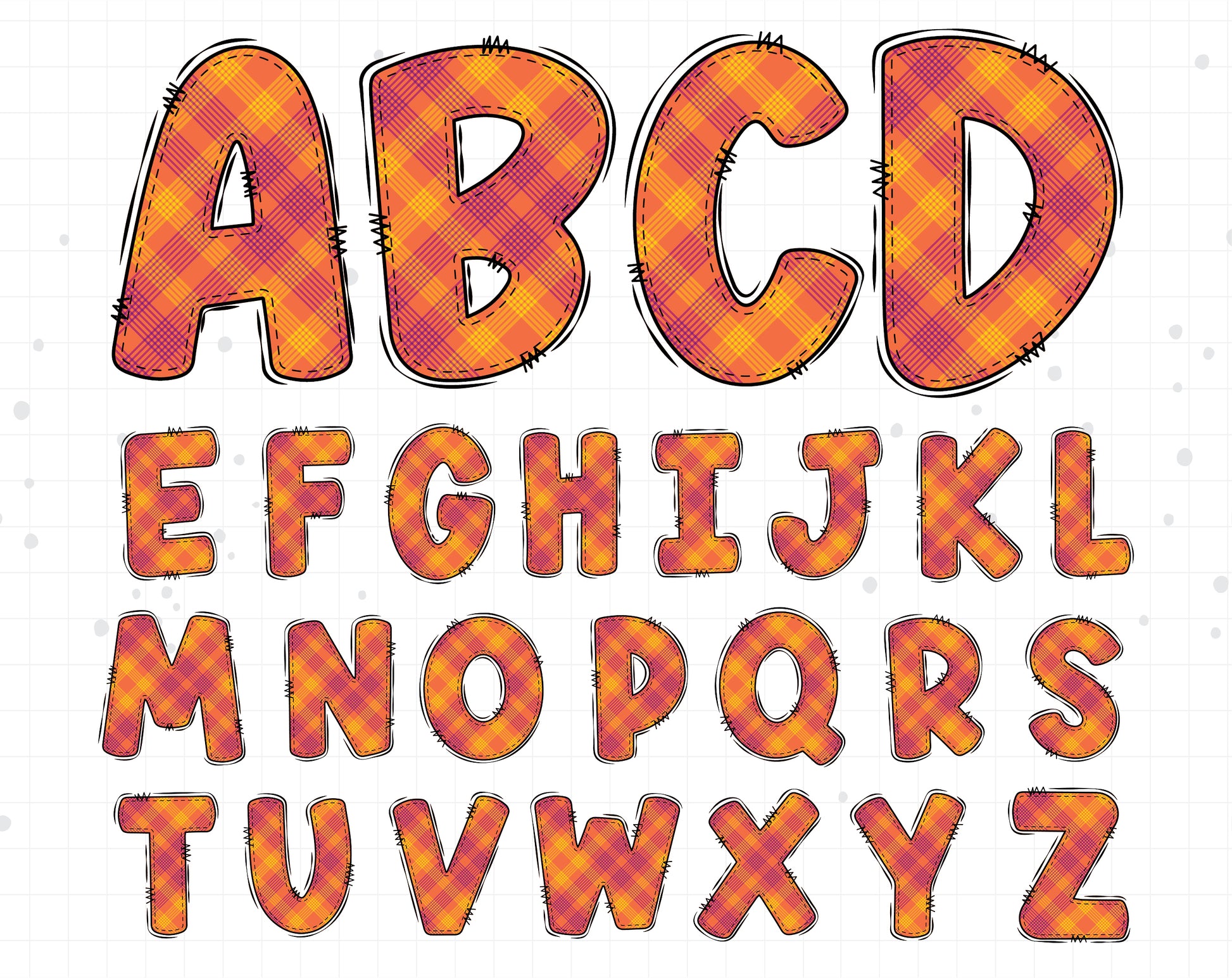 summer plaid alphabet png