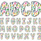 tropical doodle alphabet