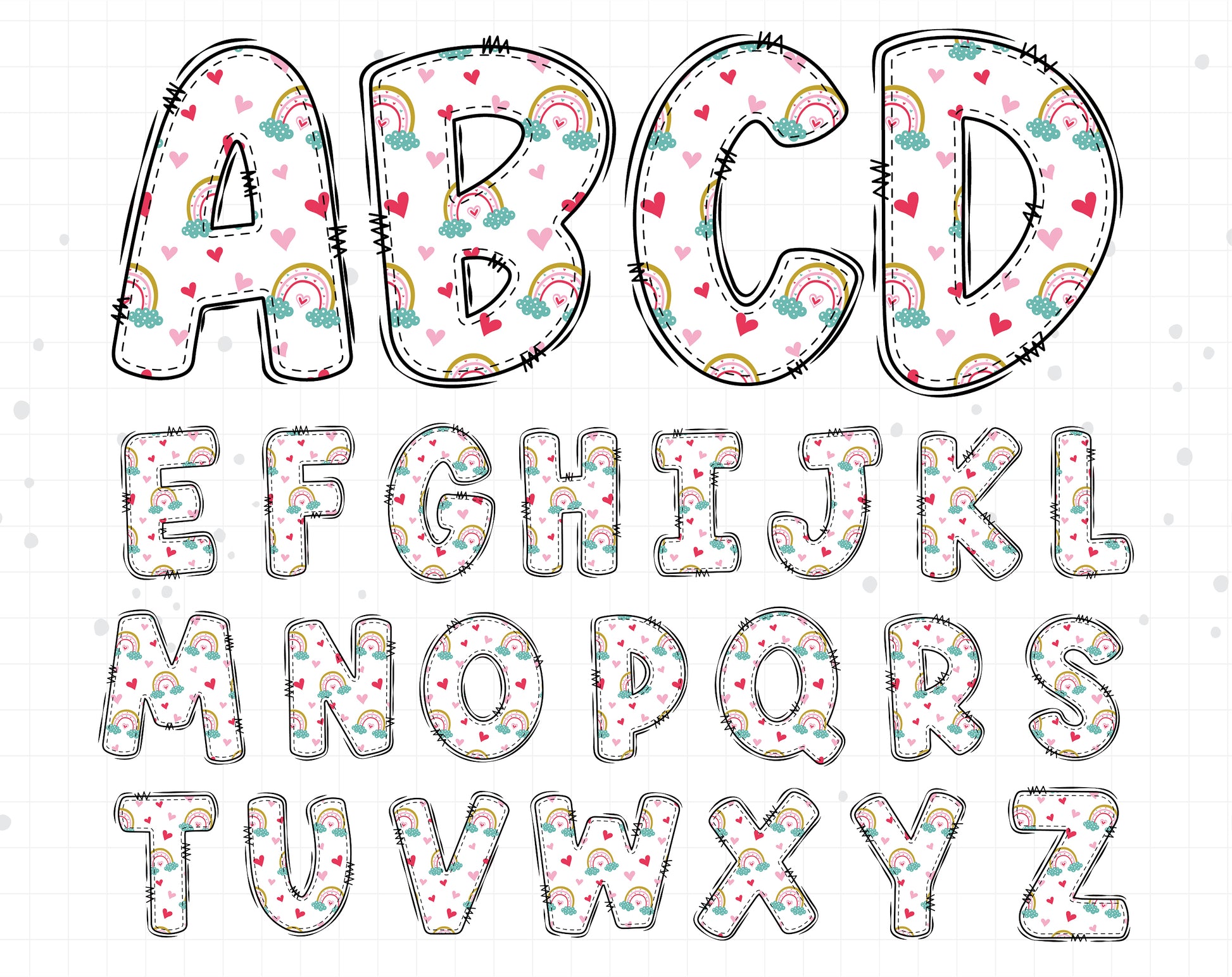 rainbow alphabet letters