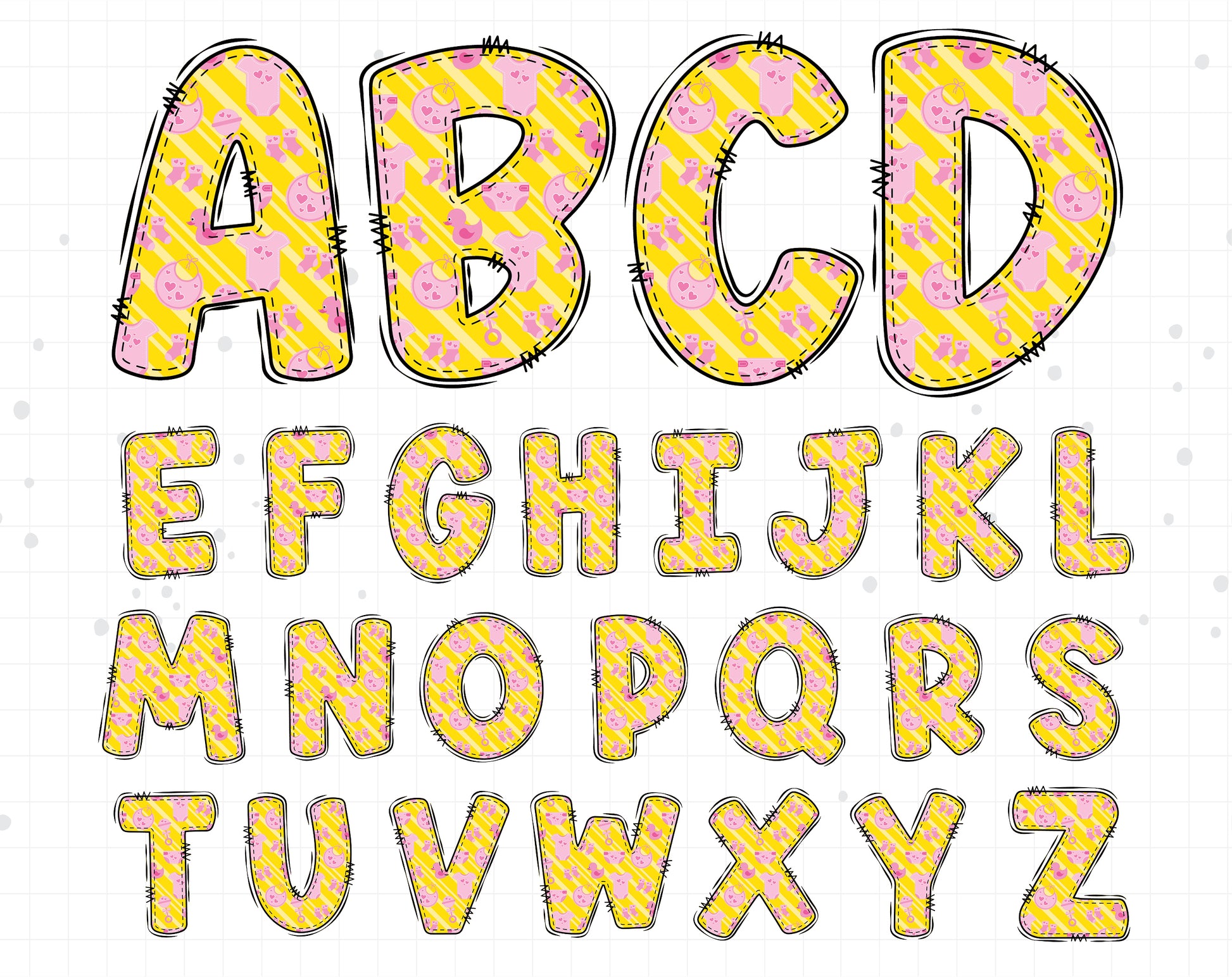 baby girl alphabet letters