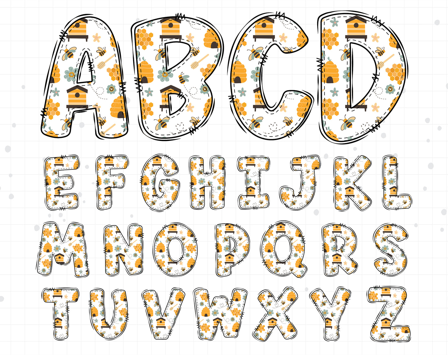 honey bee alphabet png