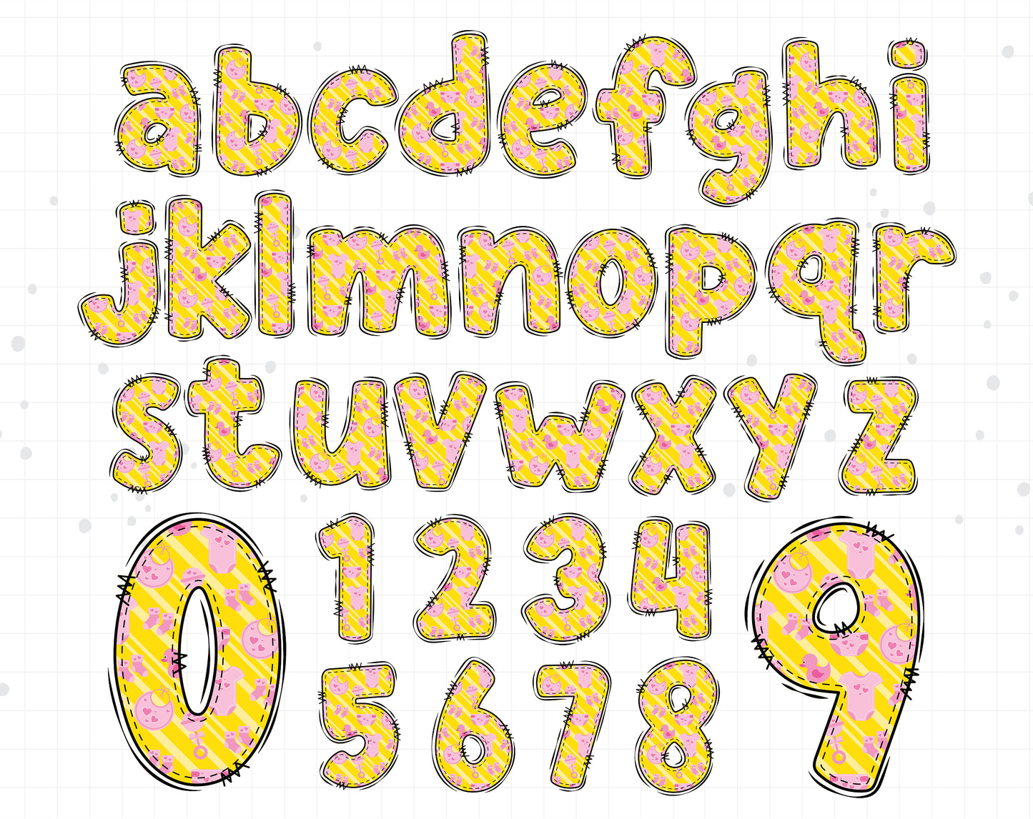 baby girl alphabet letters