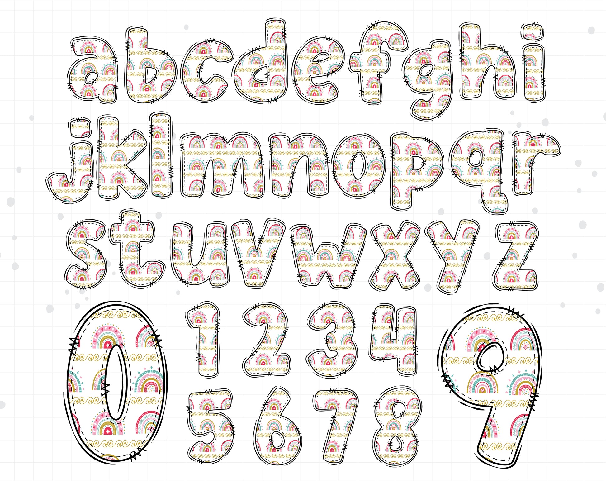 Rainbow Alphabet Sublimation