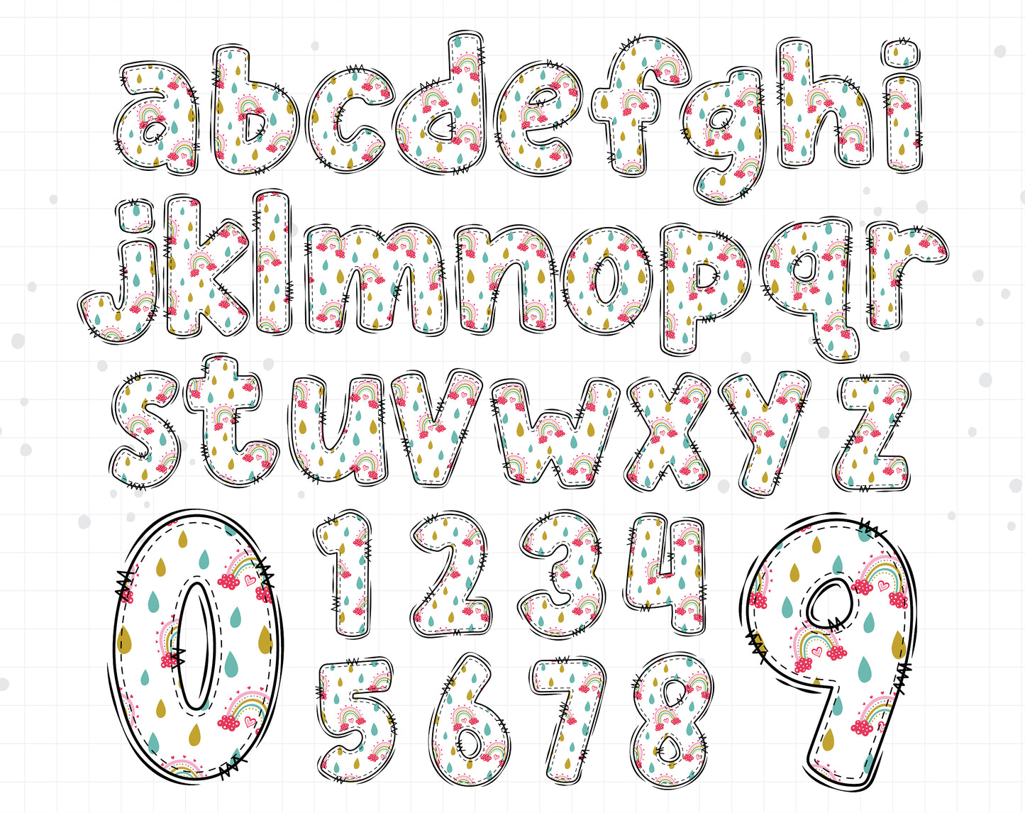 Rainbow Font Clipart PNG