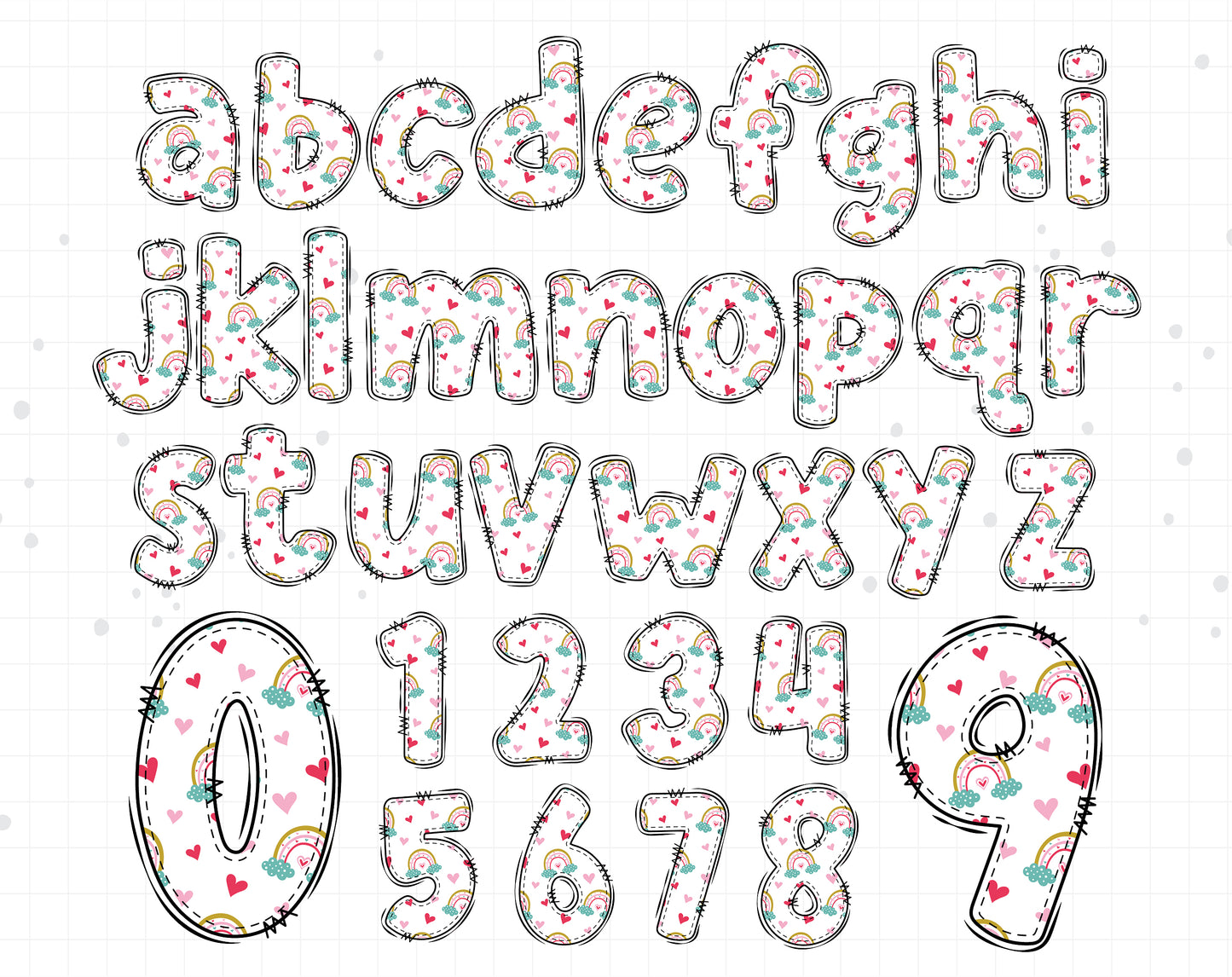 rainbow alphabet letters