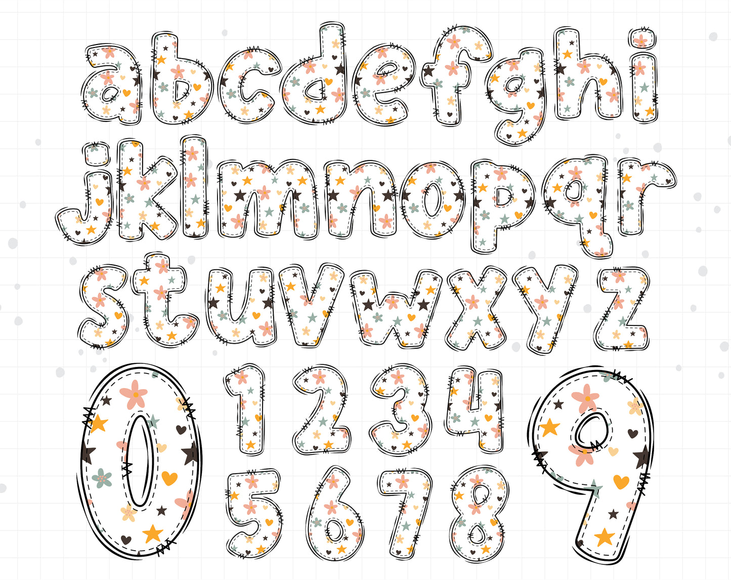 summer doodle alphabet png