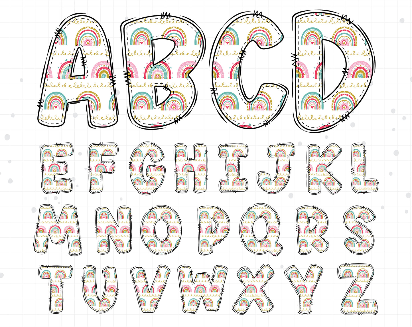 Rainbow Doodle Letters