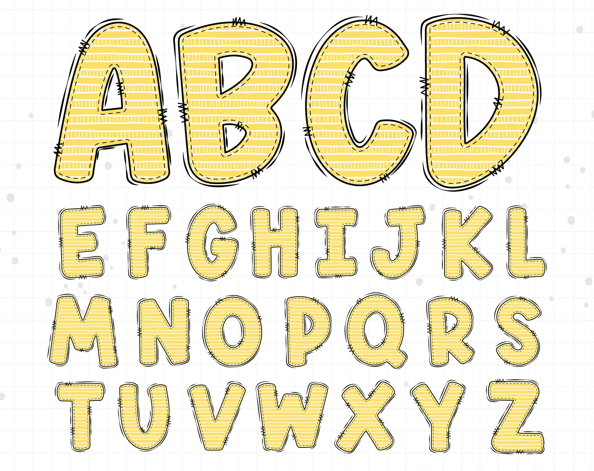 kids doodle alphabet letters