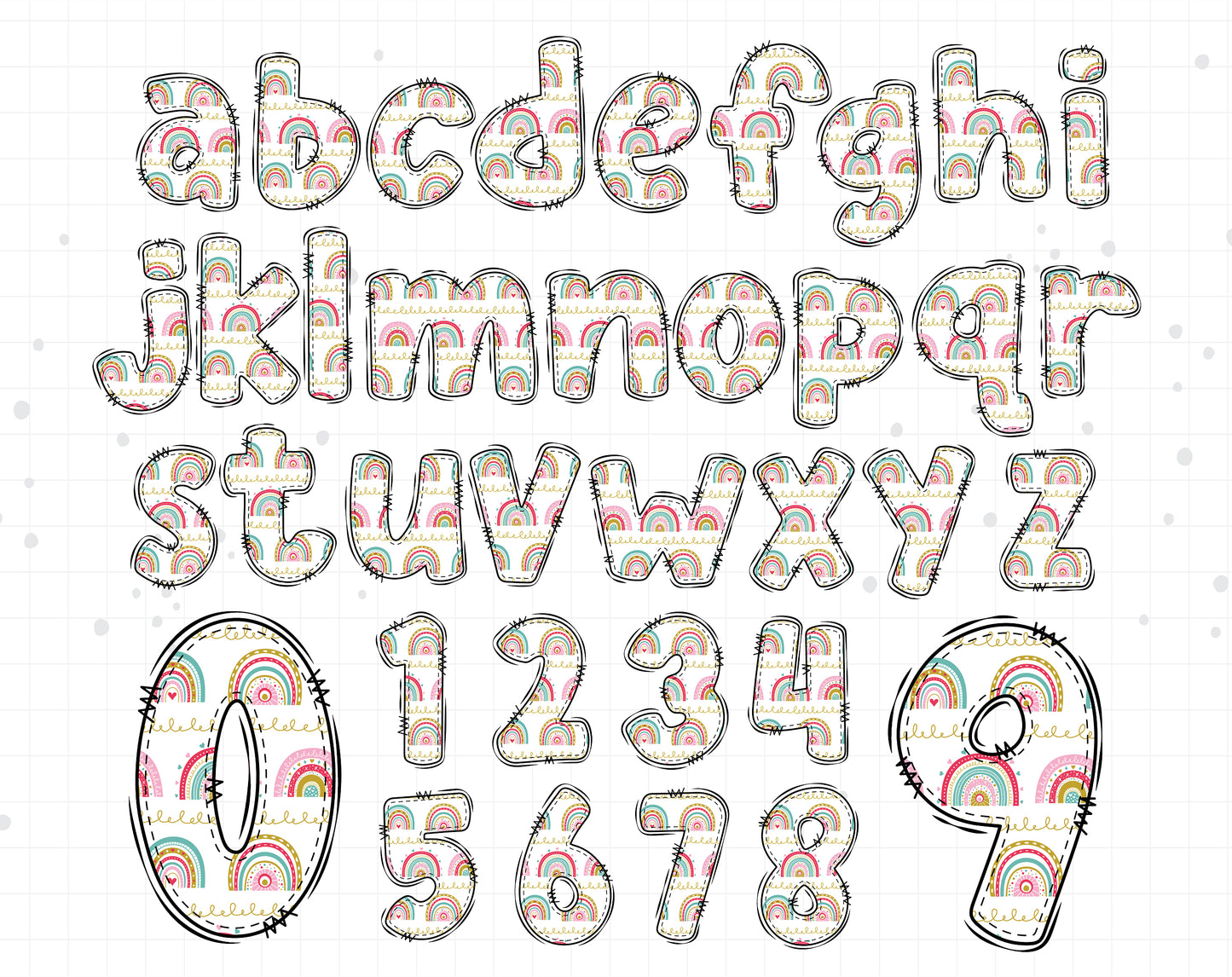 Rainbow Doodle Letters