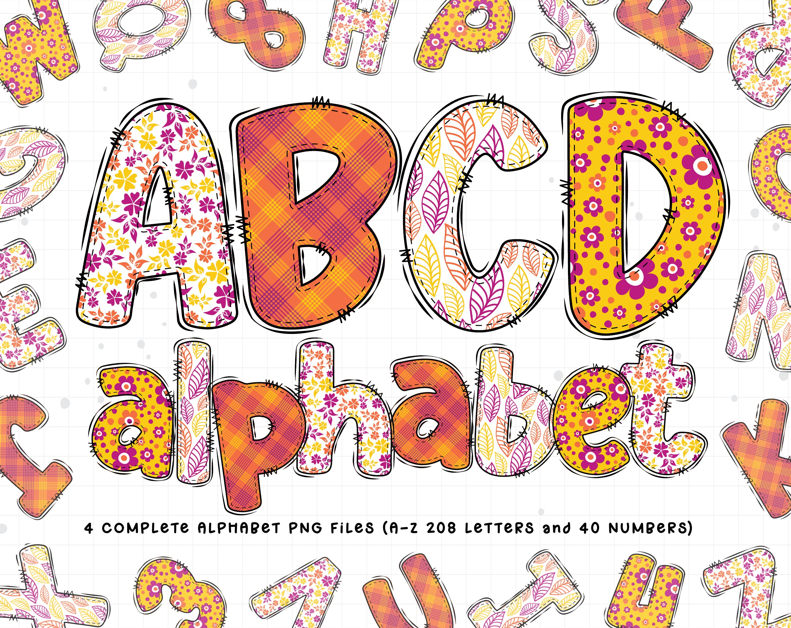 Summer Alphabet Letters PNG, Summer Flower Clipart, Summer Font PNG, S ...