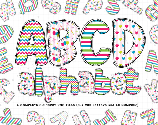 Birthday Kids Doodle Letters