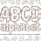 Rainbow Doodle Alphabet PNG Sublimation