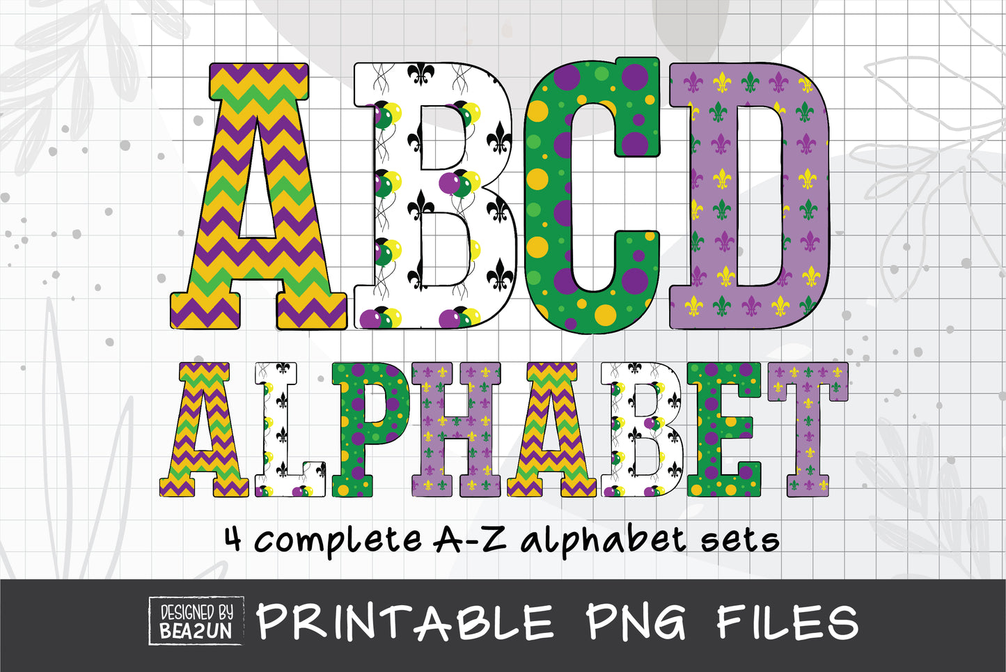 Mardi Gras Letters Bundle