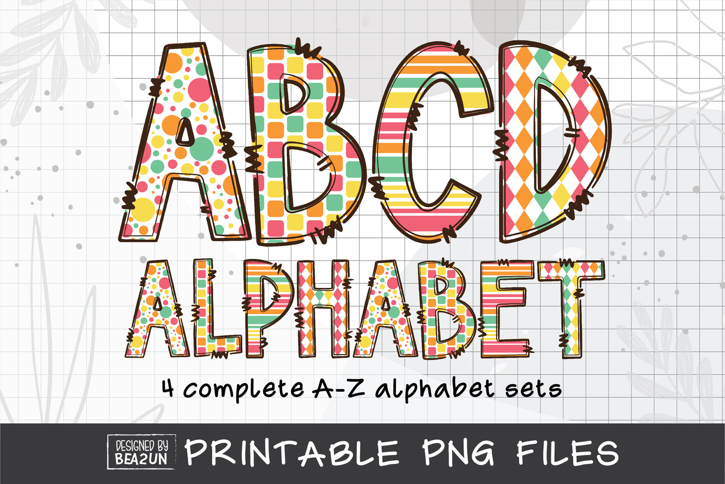 Summer Doodle Letters Bundle