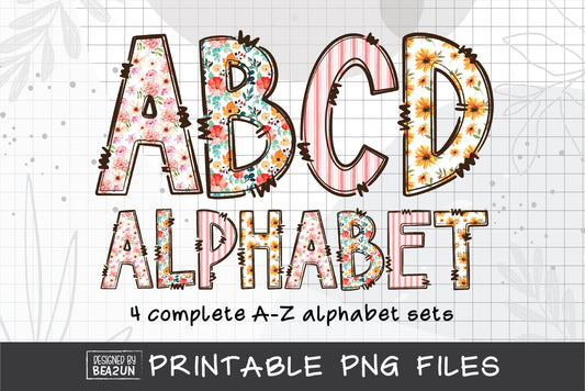 Floral Alphabet Letters