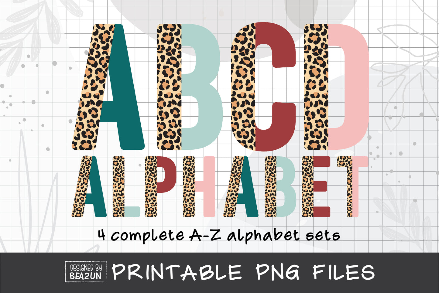 Half Leopard Alphabet Letters Bundle