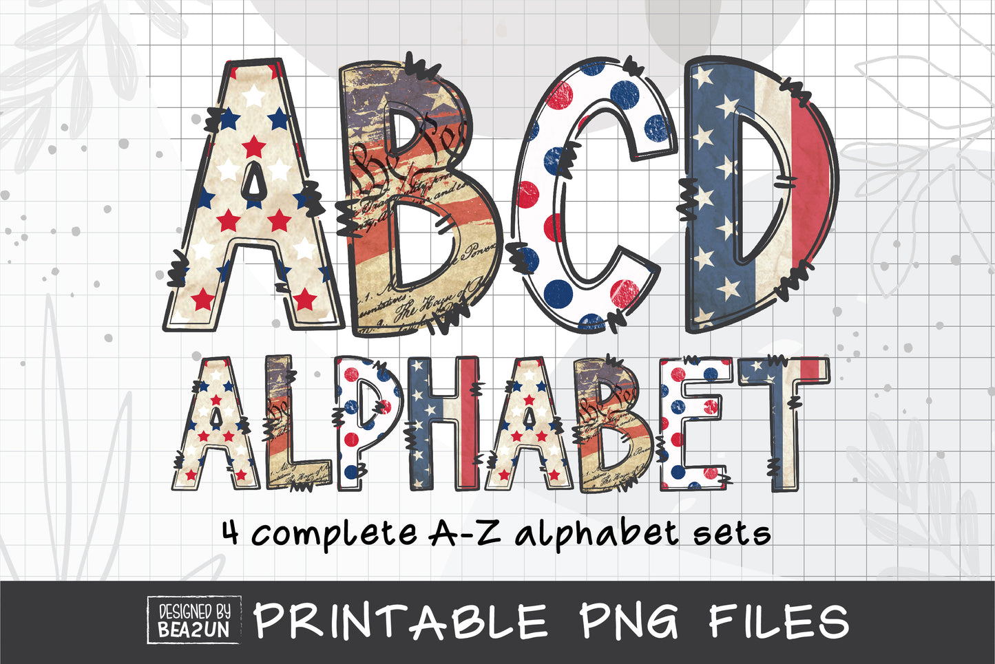 4th of July PNG Letters