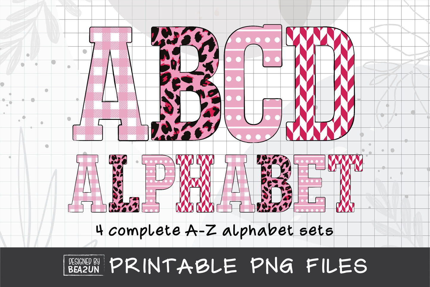 Valentines Alphabet Sublimation