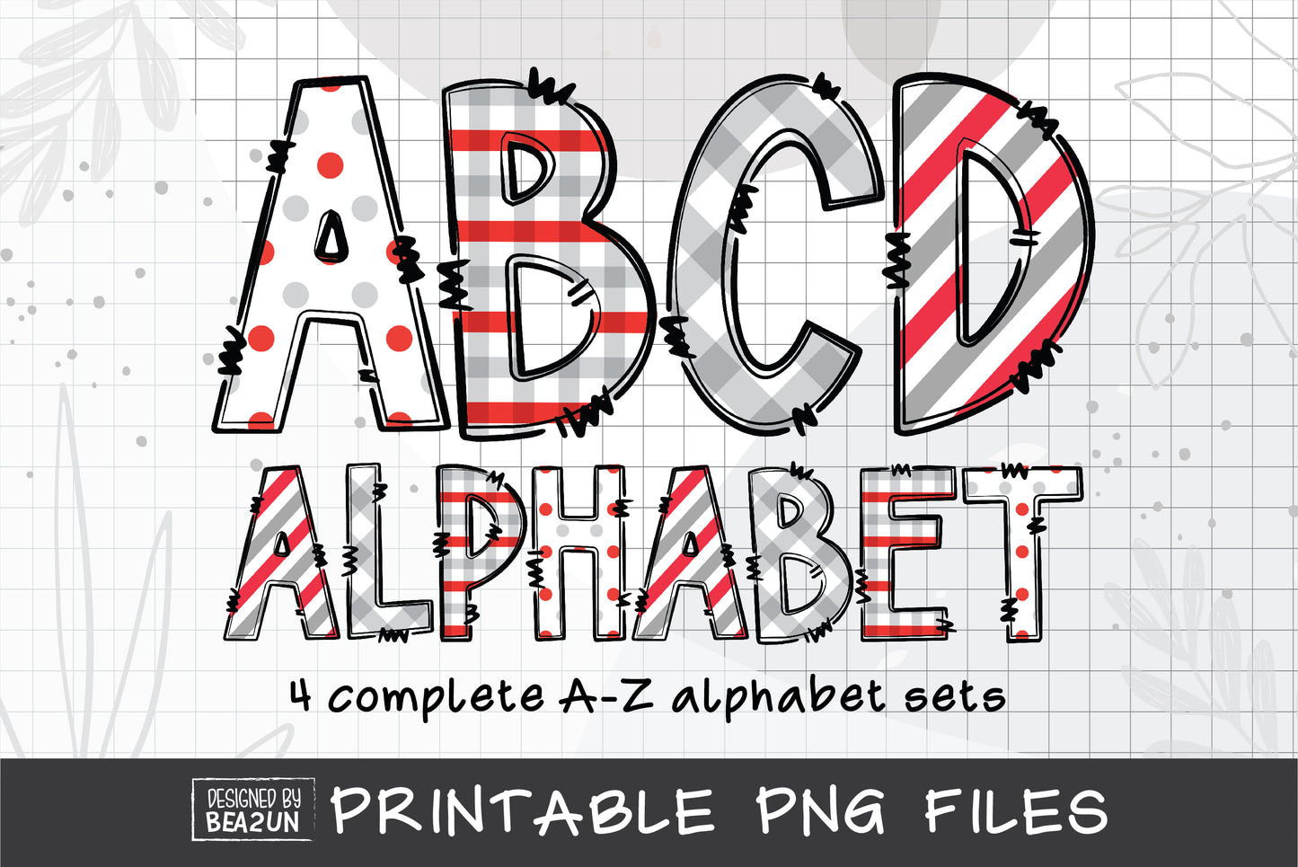 New Year Alphabet PNG Sublimation