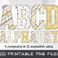 Gold & Silver New Year Alphabet PNG Sublimation