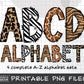 animal print alphabet png sublimation