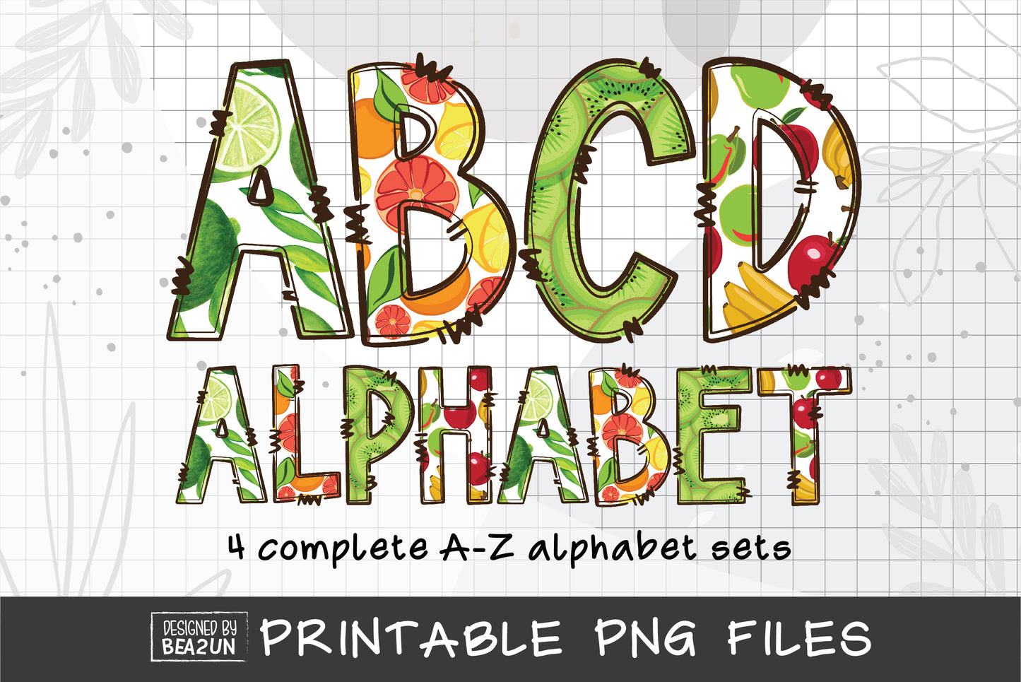 Fruit Doodle Letters Bundle