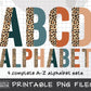 Vintage Leopard Alphabet PNG Sublimation