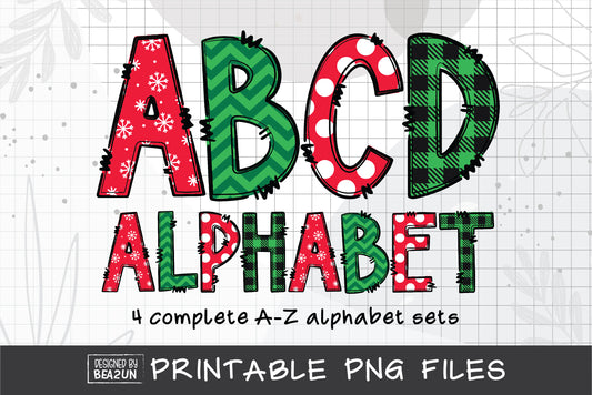 Christmas Print  Alphabet PNG