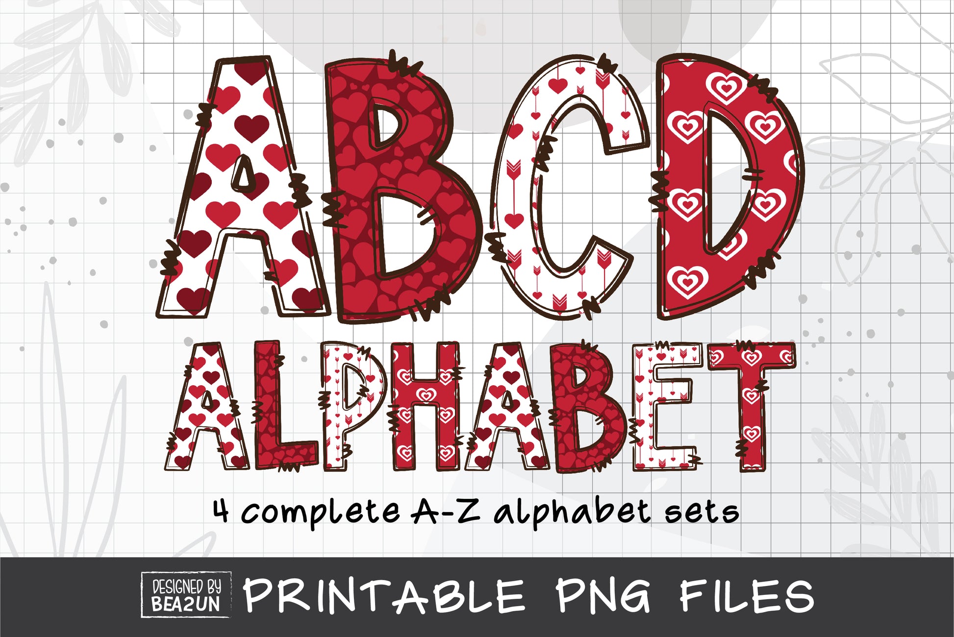 Valentine Alphabet PNG