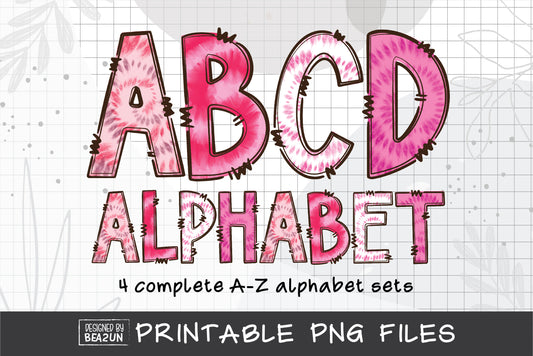 Tie Dry Alphabet Letters