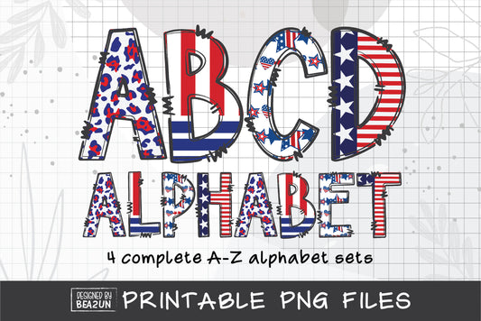 Patriotic Alphabet PNG