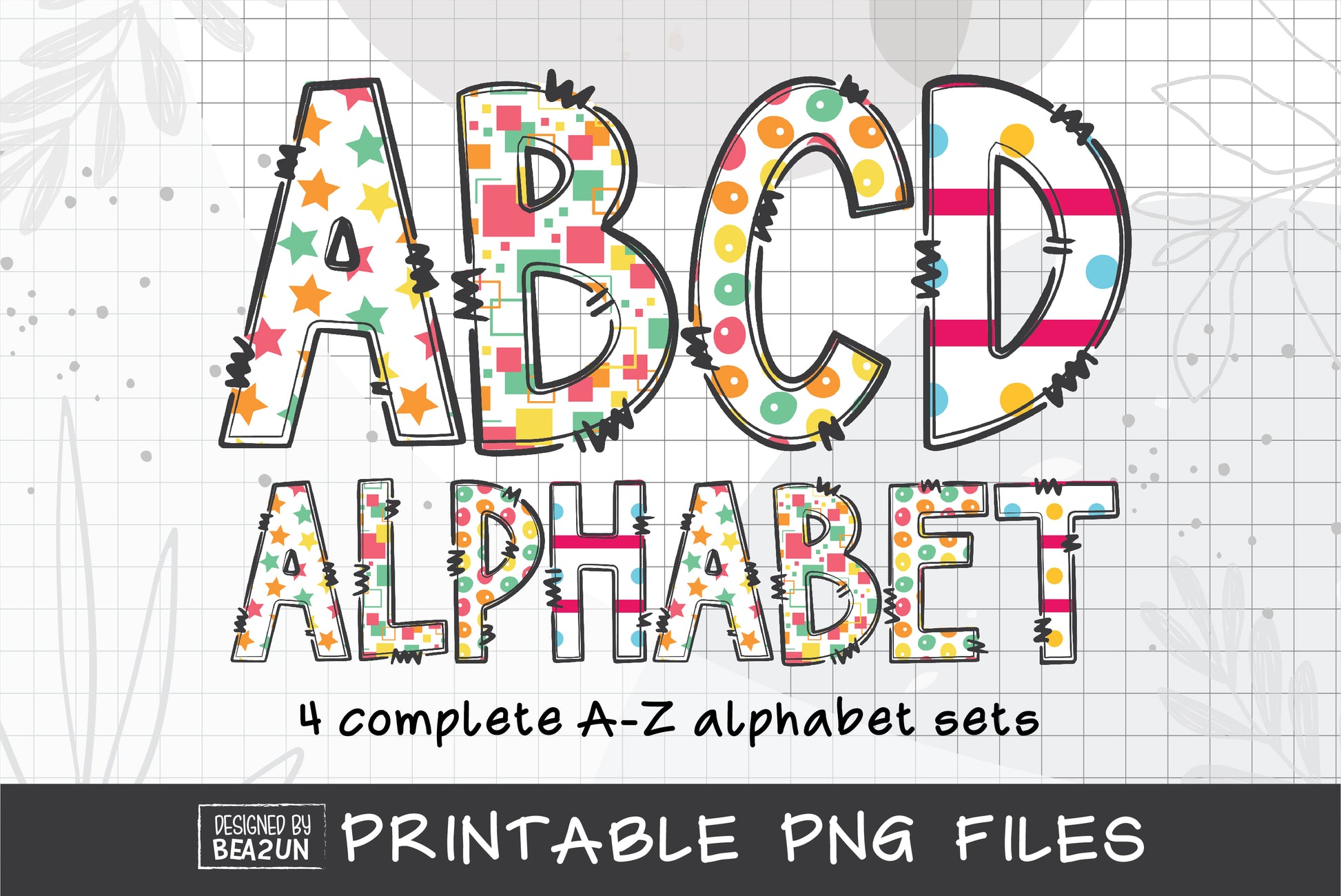 Summer Doodle Letters Bundle