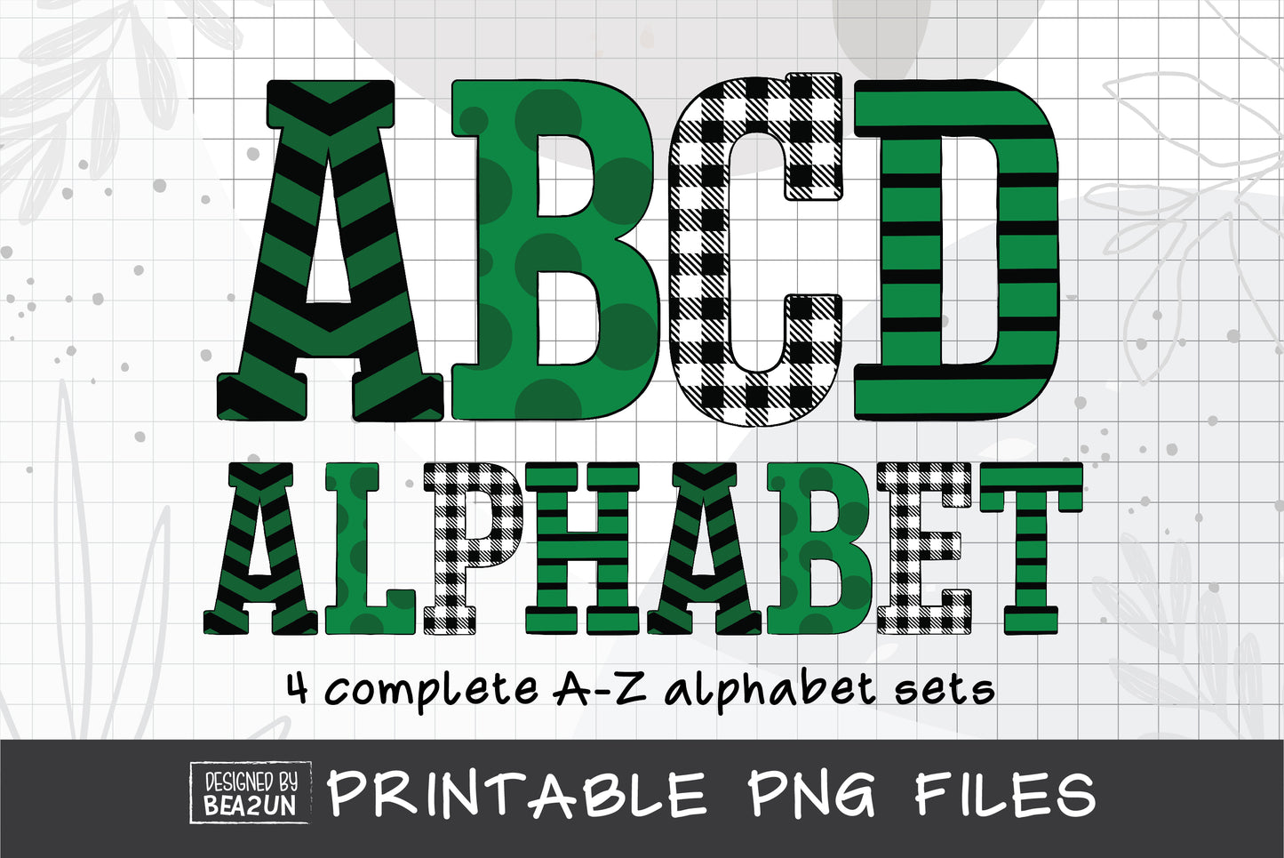 green black sport alphabet letters