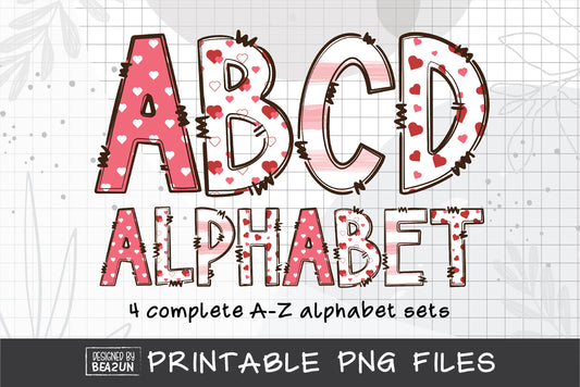 Valentine's Day Alphabet Sublimation